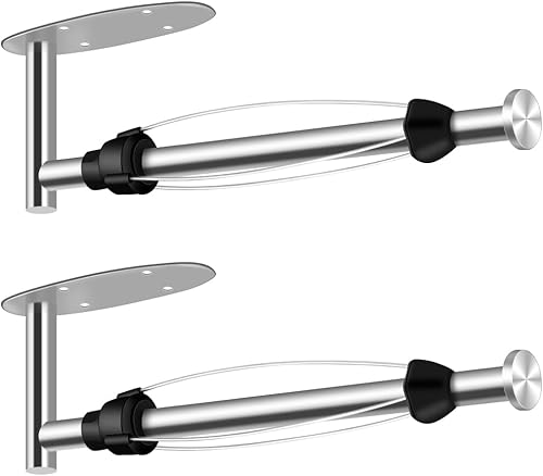 MGahyi Soporte para toallas de papel debajo del gabinete, soporte de pared operable con una sola mano con efecto de amortiguación, autoadhesivo o