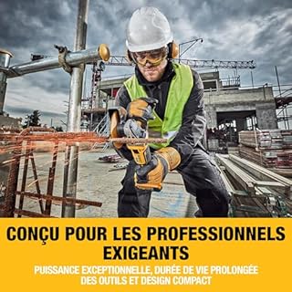 DEWALT Kit 4 outils Perceuse Visseuse à percussion + Visseuse à chocs + Meuleuse + Perforateur XR 18V Brushless + 3 batteries 5Ah + 1 chargeur + 2 coffrets TSTAK, DCK422P3T-QW