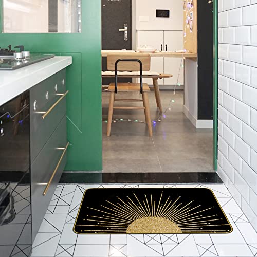 Mingnei Boho Golden Glitter Sun Doormat Door Mat For Home Entrance,Bohemian Sun Sunshine Farmhouse Floor Mats For House Front Indoor Inside Outdoor Outside Entryway Rug 30 X 17 Welcome Mat #TOP3