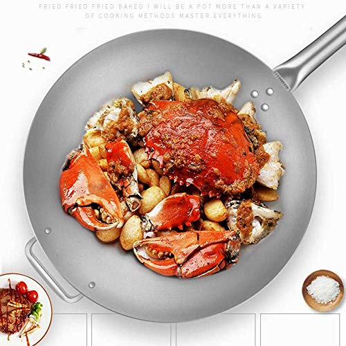 Wok profesional grande acero 43 cm plateado miniatura 6