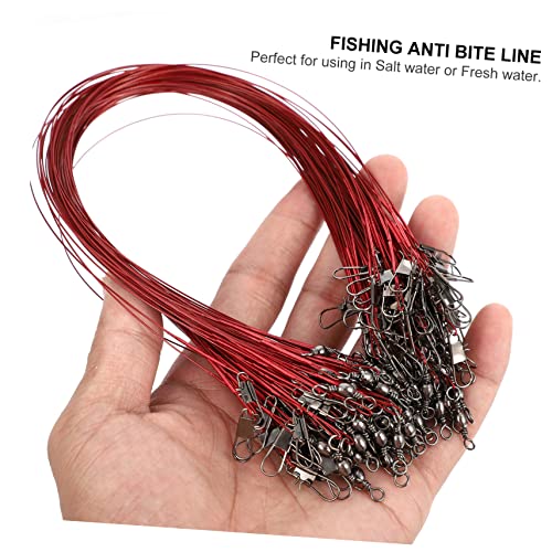 Hemoton 100 piezas cabos de pesca de acero con giratorio y snap miniatura 3