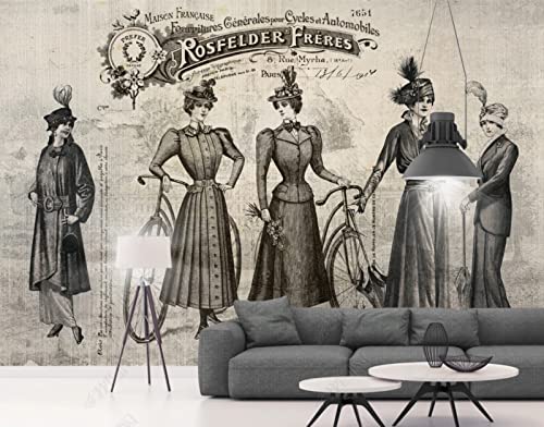 Papel tapiz fotográfico 3D retro mujer británica Papel tapiz no tejido Sala de estar Dormitorio Tapiz Póster Decoración de pared 350 CM (W) * 256 CM (H)