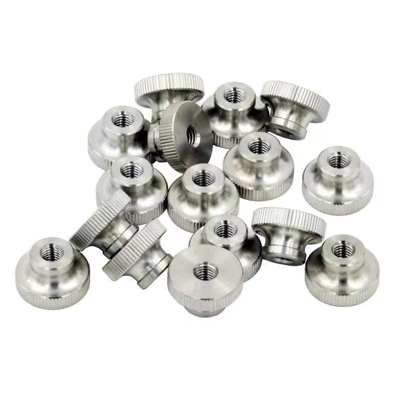 M2 Knurled Thumb Nuts High Type, Alloy Steel, Nickel, 50 Pieces, Silver
