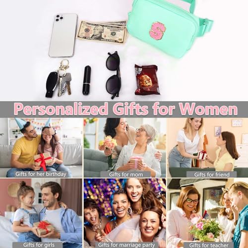 Image of Fanny Pack for Kids Girls 10-12 - Small Waist Belt Bag with Initial Letter Patch and Extender Strap for Women Teen Girl Friends Mini Bum Hip Travel Purse Crossbody Belt Bag Mint Green E