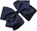 Beautiful Handmade Variety of Bright Colors Grosgrain Ribbon Bows with Alligator Clip (Navy)