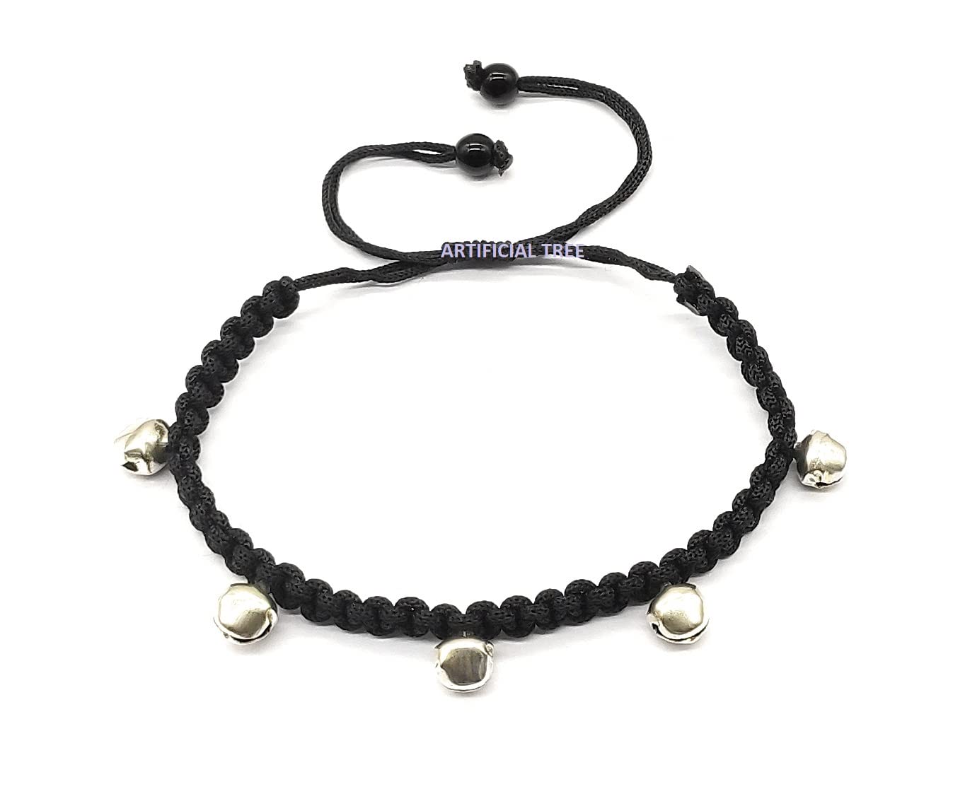 German Silver Ghungroo Charms Thread Adjustable Anklet