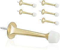 Vista 7 de Paquete de 16 topes rígidos sólidos para puerta, protectores de pared resistentes con puntas de goma suave, níquel satinado