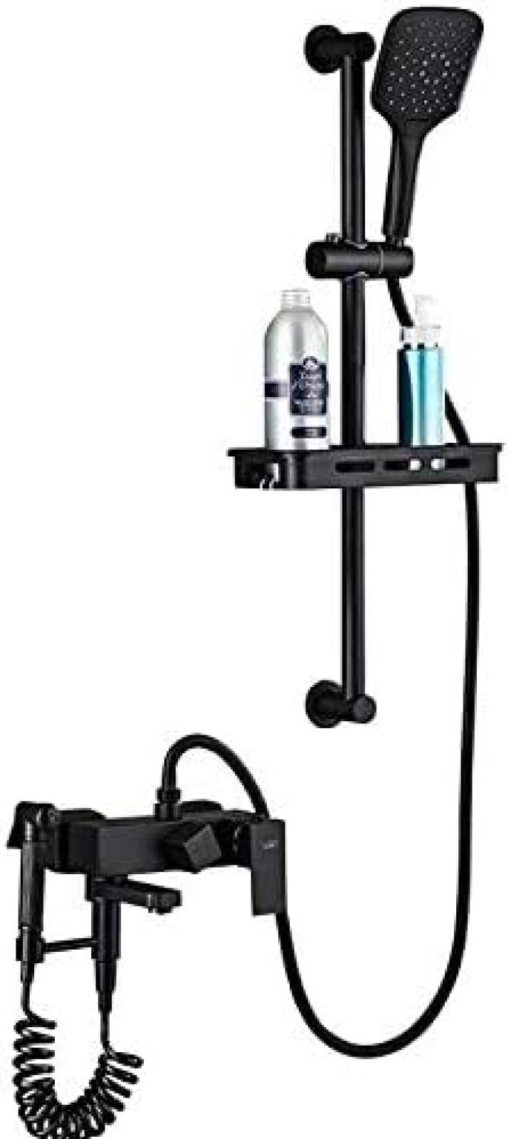 Ensemble de douche mural noir mat pour une salle de bains relaxante