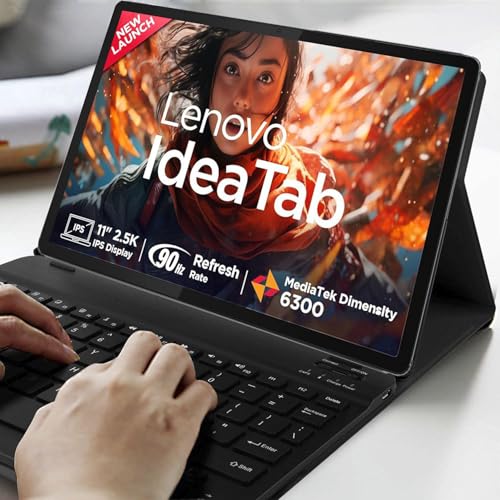 Image of HOM Tri-Fold Wireless Bluetooth Keyboard with Detachable Tablet Case Cover for Lenovo Idea Tab 11-inch 2025 Tablet - Black