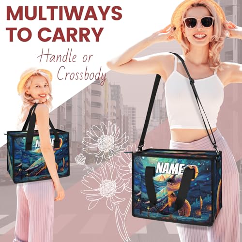 Custom Sea Turtle Travel Duffle Bags for Women Weekender Overnight starry Sky Carry on Tote for Airplanes Business Hospital Gym with Toiletry Bag 3Pcs Set3