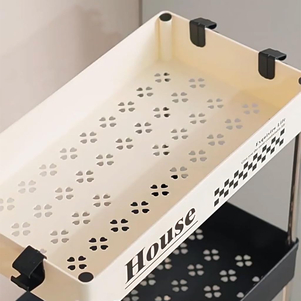 Chariot De Rangement étroit Avec Roulettes - 3 Ou 4 étagères, Pour Salle De Bain, Cuisine, Chambre - Organisateur Mobile - 11