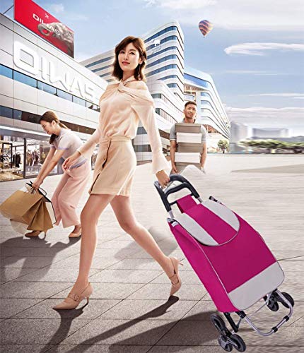 FMOGE Einkaufstrolley, zusammenklappbar, Treppenkletterwagen, Lebensmittelwagen, Wäschewagen mit Radlagern… – Bild 8