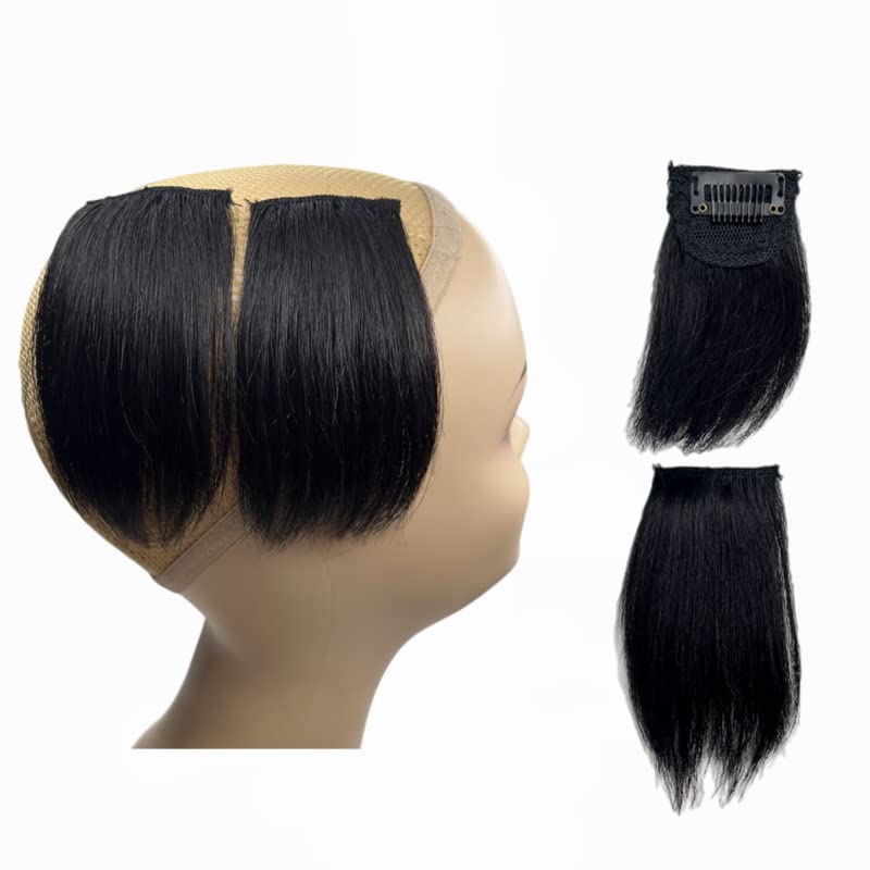 Miniatura 3 de 2 piezas de cabello humano corto y grueso, extensiones de cabello con clip de volumen extra, extensiones de cabello virgen brasileño de 4 pulgadas