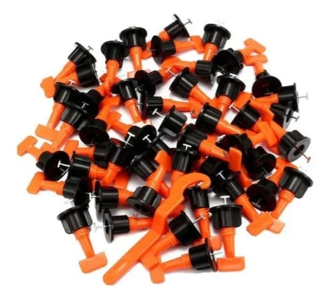 Kit 50 Niveladores Reutilizáveis para Piso de Porcelanato + Chave Aplicadora | Para Espaços de 1,5mm | Espessura 1-17mm