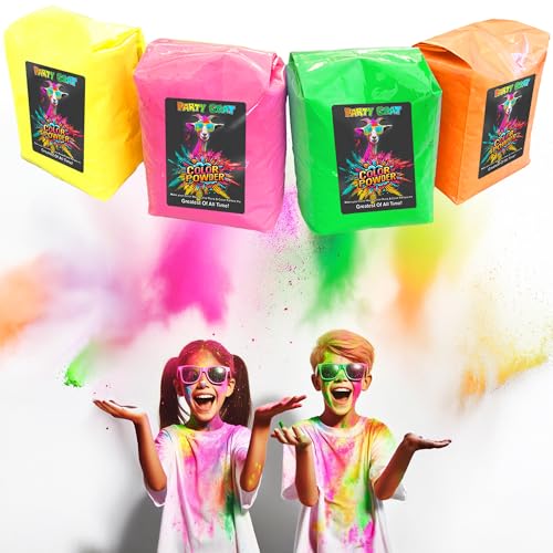 PARTY GOAT Neon Color Run Powder 12 lb UV Glow Pack 4 Colors x 3 lbs