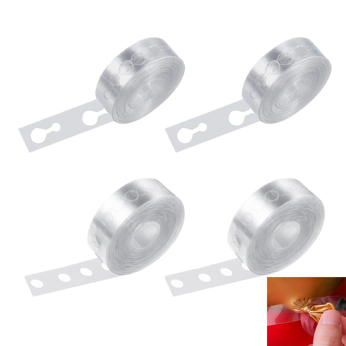 Guirnalda de Globos, 4 Rollos 10m Cintas para Arco de Globos, Cinta de Tira Decorativa, Fiesta Tiras de Decoración de Globo, para Boda, Cumpleaños, Suministros de Decoración para Fiestas