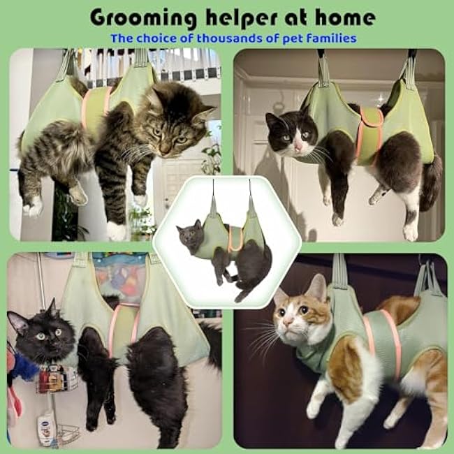 Guzekier Cat Grooming Hammock Harness for Cats, Cat Nail Clipper-Iblmnn5p