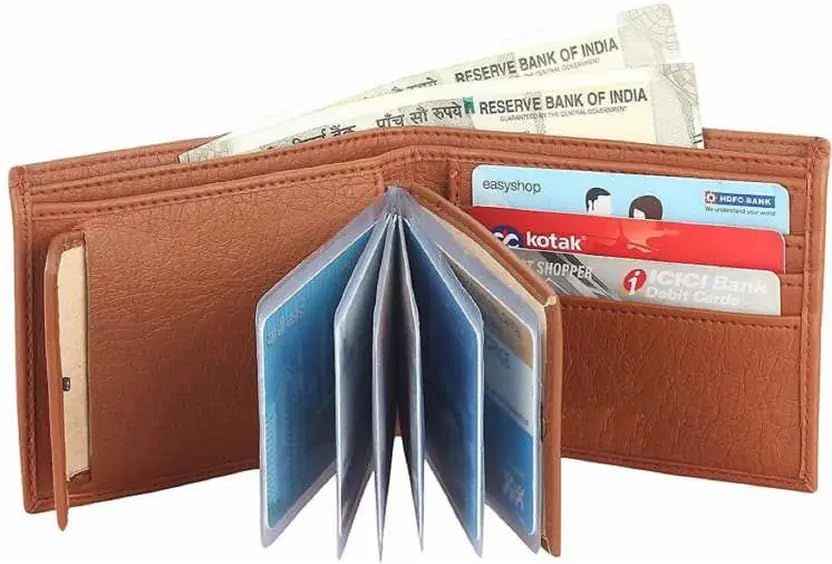 Premium Tan Leather Wallet for Men, Multiple Card Slots, Currency Compartment, Bifold Design, RFID Protected-image-22