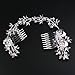 Tinksky Wedding Bridal Headpiece Hair Comb Pearl Crystal Flower Leaf Hair Clip Side Comb Pin