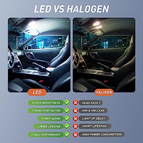 Hnyri 32 Pcs Dome Light Bulb Led Car Bulb Kit Set Interior Car Light Bulbs T10 T5 31Mm De3175 42Mm Festoon Replacement Bulbs For Door,Courtesy,License Light(White) #TOP5