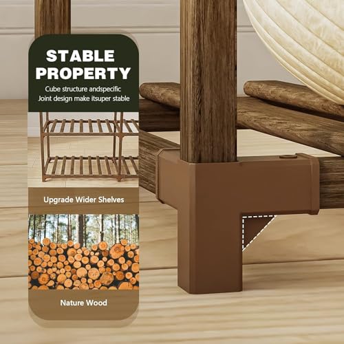 Image of Snazzy Wood Plant Stand for Indoor Plants Plant Shelf 4 Tier Large Flower Stand for Mutiple Plant Holder Rack for Patio Living Room Balcony