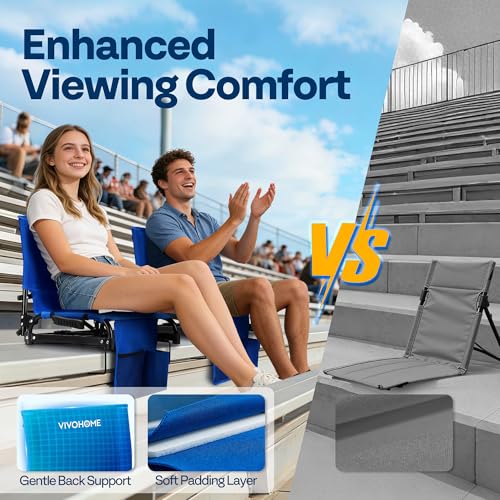 Image of VIVOHOME Ultra-Compact Folding Stadium Seats with Back Support