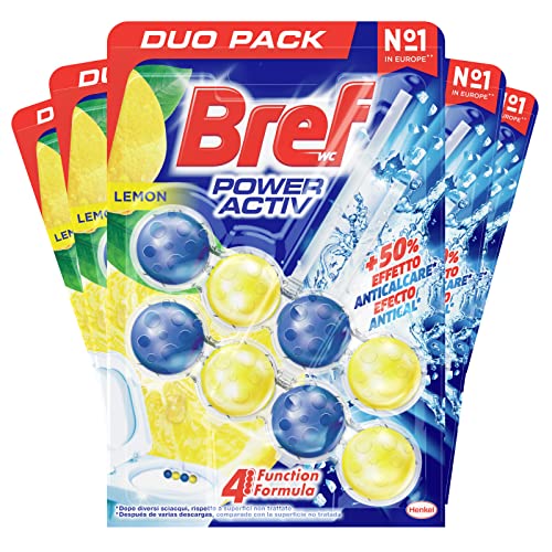 Bref - Lote de 5 pastillas limpiadoras de perfume y limón, acción antical, antiolor, desodorante e...