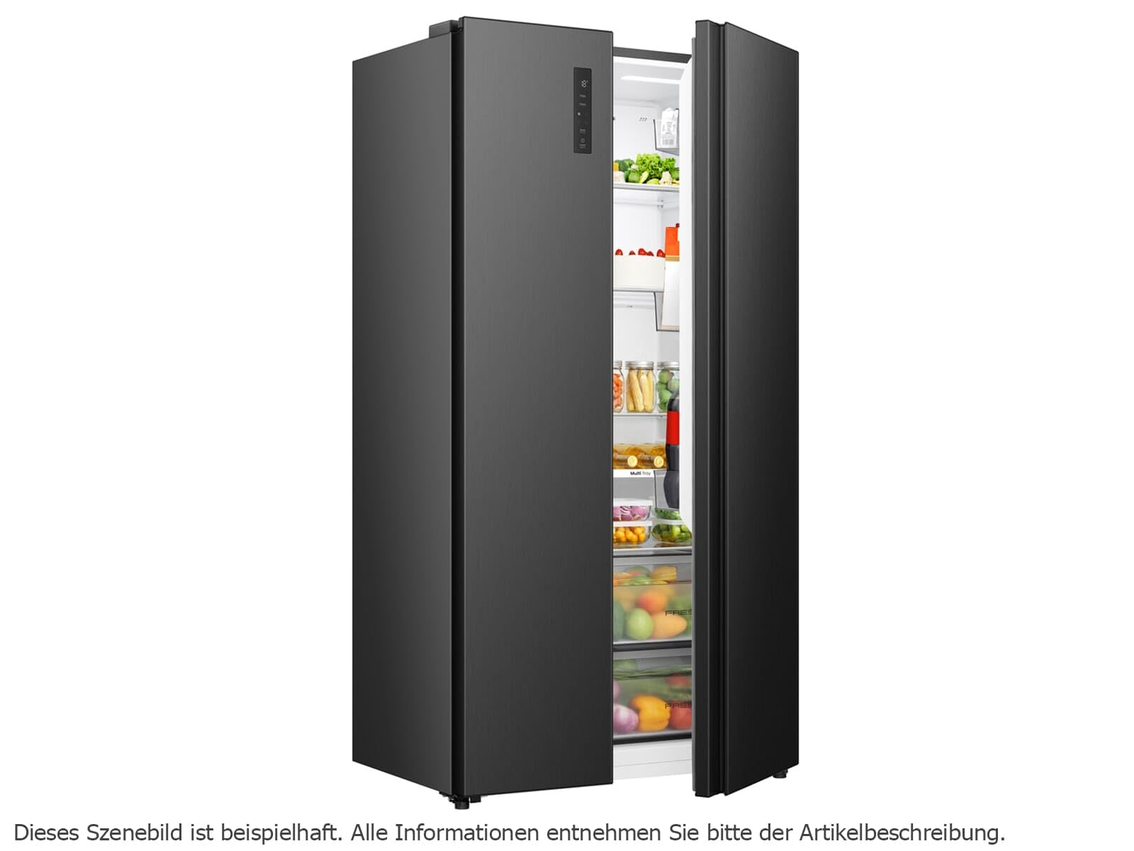 Hisense RS3P558NEFE Frigorífico y congelador, independiente, volumen total de 544 L, 39 dB/ eficiencia energética: E/Total No Frost/SuperCool/Big Box/Sensor de temperatura/compartimento de la puerta