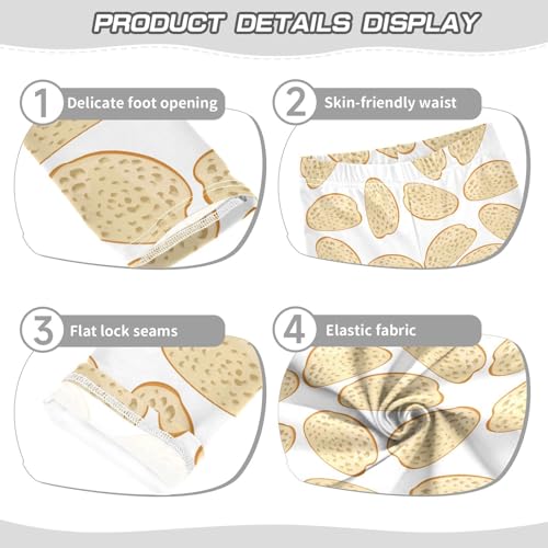 Bakery Bread Baked Goods Food Girls Leggings,Workout Leggings for Girls Toddler Athletic Leggings Size for 3-10T3