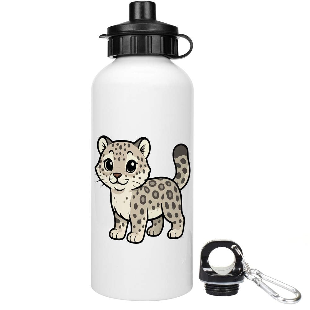 Azeeda 'Cute Snow Leopard' Water Bottle - 600ml (WT00091468)