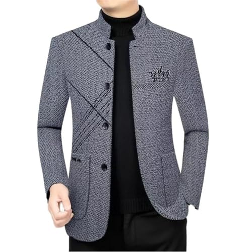 Men's Business Stand Collar Suit Jacket Handsome Casual Coat4
