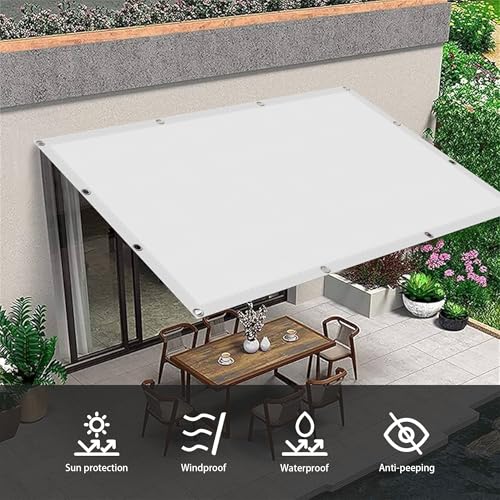 Voiles ombrages rectangulaire contre la chaleur bache blanche polyester 3x5.5m