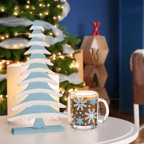 Set de 4 Mugs de Vidrio con Copo de Nieve 12 oz miniatura 6