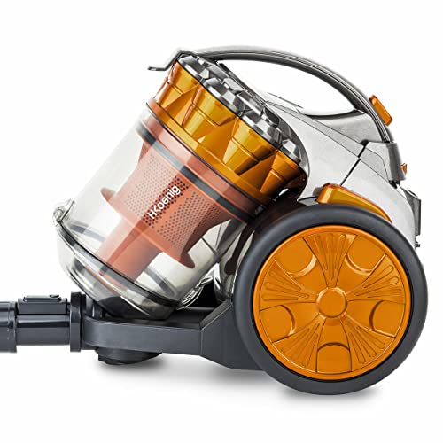 H.Koenig STC60 Aspirateur sans sac Multicyclonique traineau Compact+ orange, Classe énergétique...