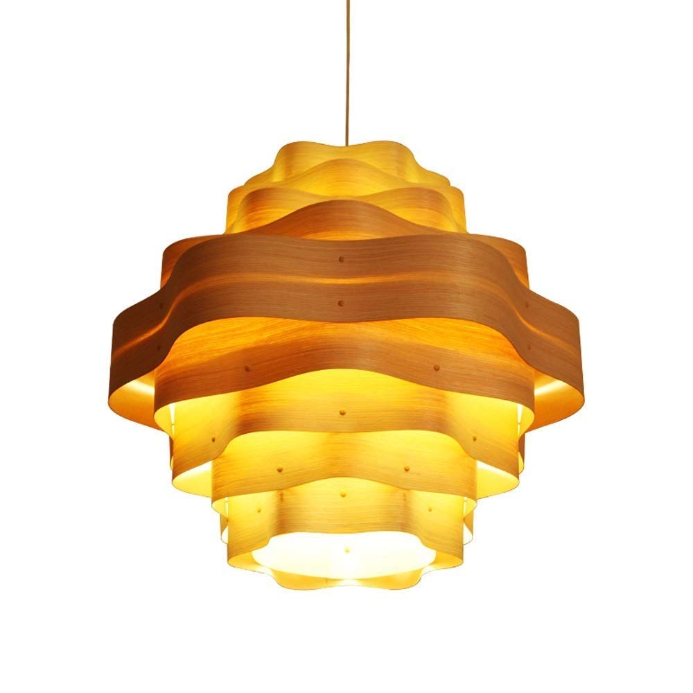 MopoqSoutheast Asian Wooden Chandelier, E27, Modern, for Study, Bedroom, Creative Lighting, Restaurant, Bar, Cafe, Ceiling Decoration, 110V, 220V