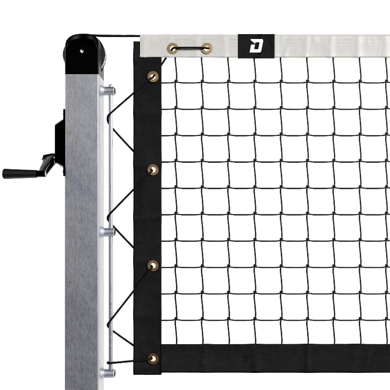Dominator In Ground Pickleball System - Includes Two Heavy Duty Pickleball Posts with Net and Sleeves - Aluminum, Rust Free, and Follows USAPA