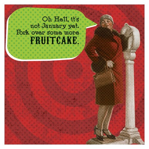 Funny Holiday IMproper Greeting Beverage Napkin-Fruitcake