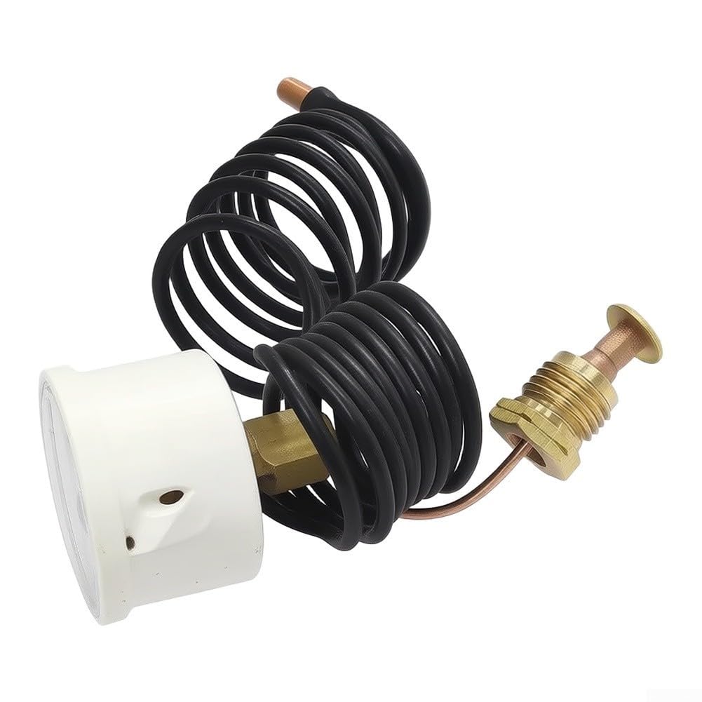 Termómetro Capilar de Pared para Gas y Líquidos con Manómetro Integrado 0-4 Bar - para ideal para Calentadores de Agua y Sistemas Industriales 55x40mm