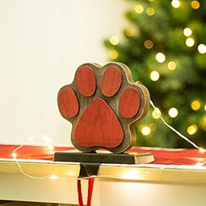 Glitzhome 6.3" H Christmas Paw Stocking Holder for Fireplace Mantel Stand Hanger Sturdy Wooden/Metal Xmas Seasonal Home Party Decoration Glitzhome 63 H Christmas Paw Stocking Holder for Fireplace Mantel Stand Hanger Sturdy WoodenMetal Xmas Seasonal Home Party Decoration
