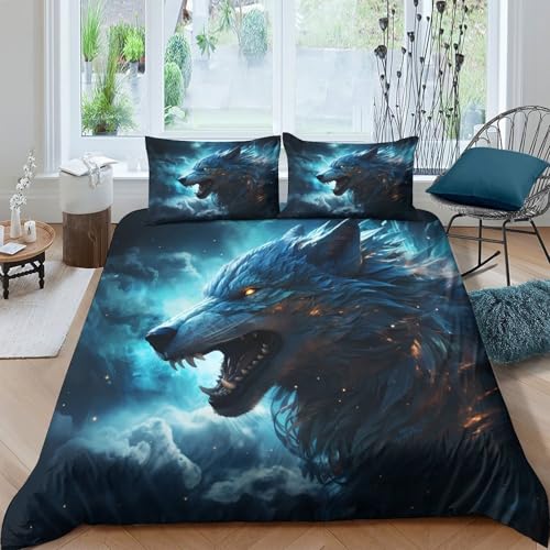 Housse de couette avec taies d'oreiller cascade parure de lit 3D double - 4