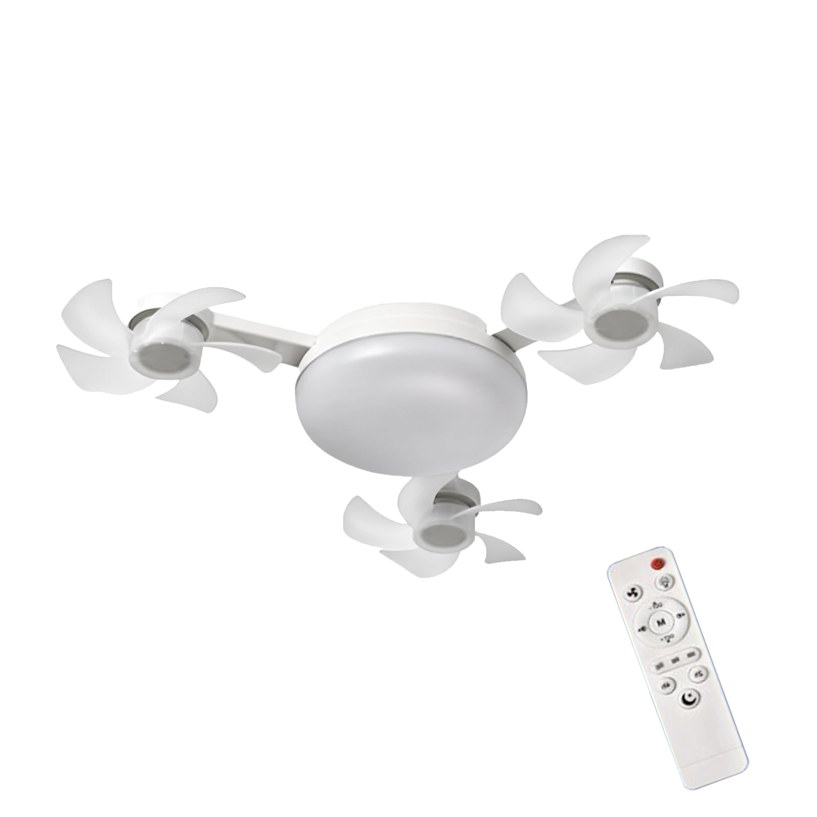 ANBTUKJ E27 Socket Ceiling Fan Light, Remote Control 3-Speed Silent Foldable LED Fan Dimmable 3 CCT Low Profile for Bedroom Office Closet