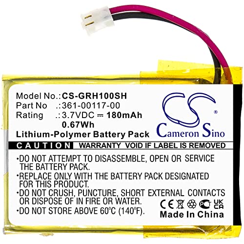 CS Cameron Sino 3.7V 180mAh Li-Polymer Replacement Battery for Garmin Approach S10, Approach S20, Approach X40, Forerunner 35, 361-00117-00