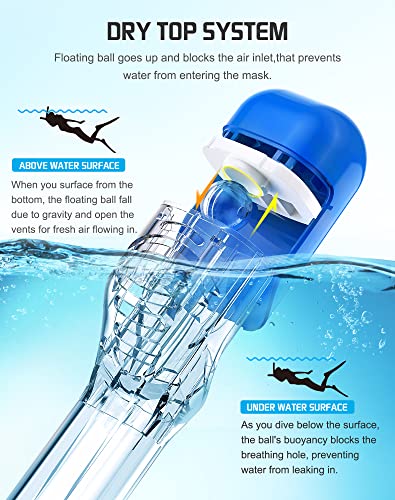 Greatever Full Face Snorkel Mask,Snorkeling Gear With Latest Dry Top Breathing System And Detachable Camera Mount,Foldable Panoramic View Snorkeling Mask,Anti-Fog&Anti-Leak Diving Packages #TOP2