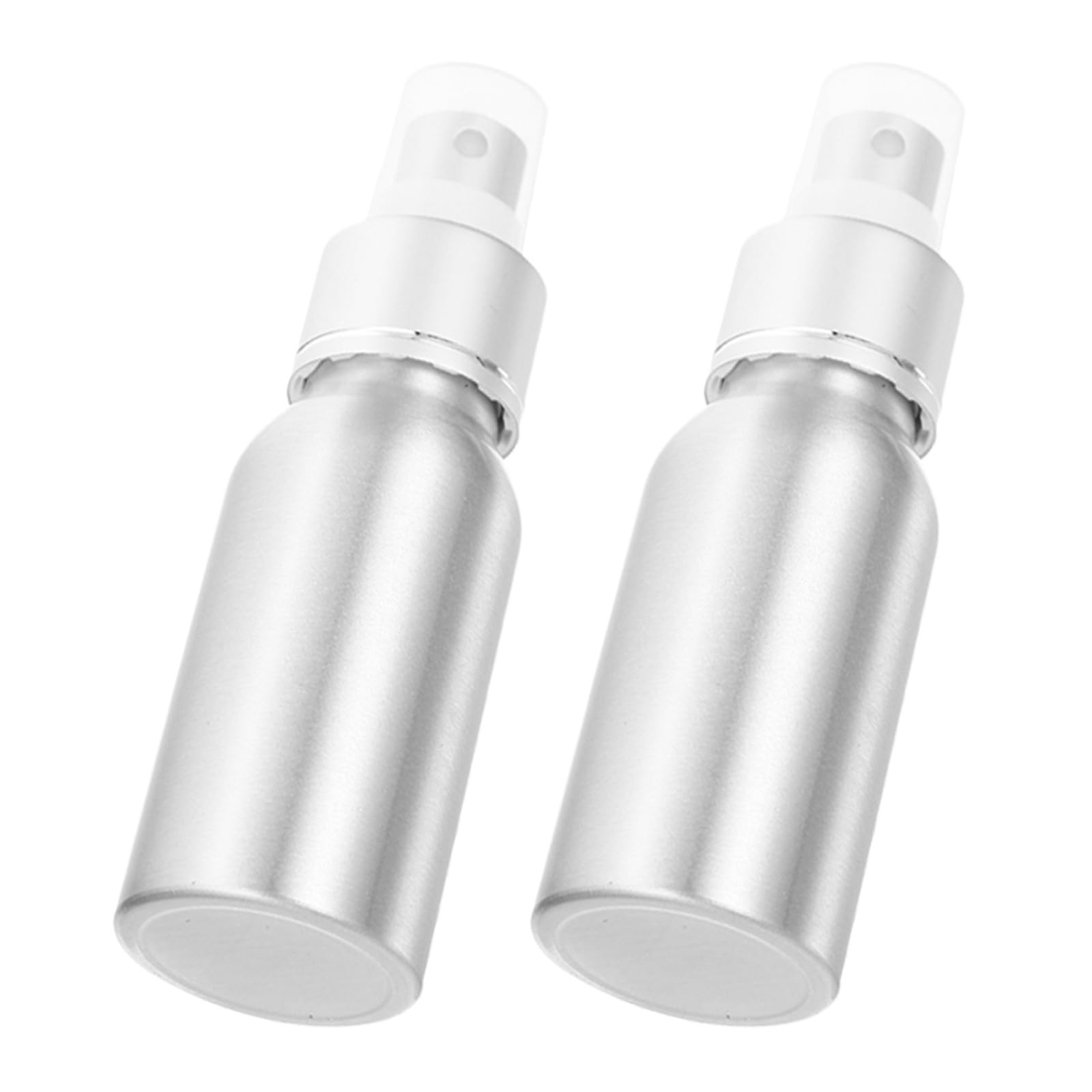 2 Stück 50ml Wiederbefüllbare Sprühflasche aus Aluminium und Pp | Silberfarbig, Tragbar für Riegel und Home Bar, Geeignet für Wasser und Duftstoffe