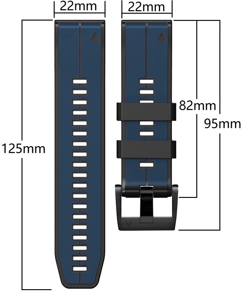 Gransho compatible with Garmin EPIX gen2 / Instinct/Tactix Charlie/Descent G1 / Fenix 7 Watch Band, Premium Soft Silicone Replacement Wristbands with Secure Clasp NO231101 (J [Pack of 2])
