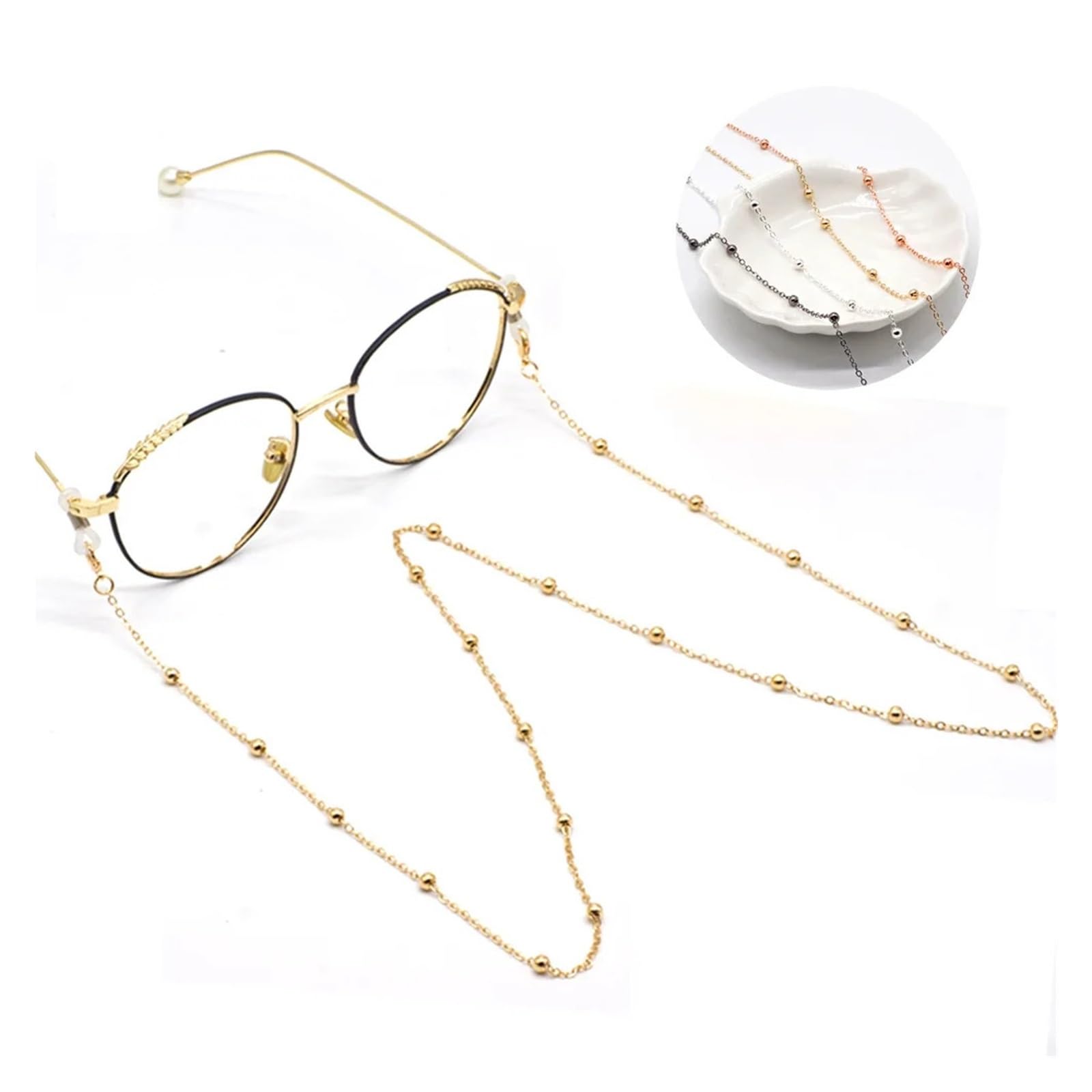Lot de 36 chaînes de lunettes en métal tendance pour homme et femme - Chaîne de lunettes de soleil de lecture - Chaîne de lunettes de soleil - Cordon de serrage pour femme