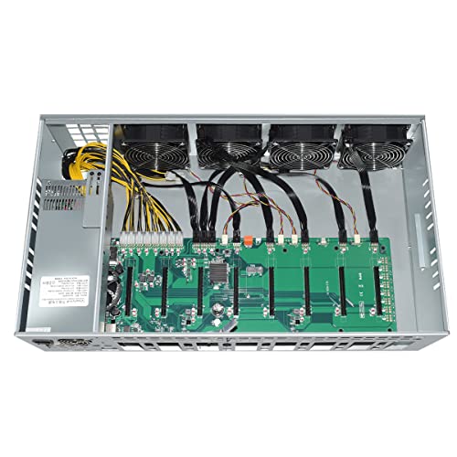 Minería Rig Minería Chasis fuente de alimentación 2500W para maquinaria minera CPU 128G SSD RAM Rig Minería placa base Linux OS/Windows sistema operativo 8 ranura GPU, sin GPU