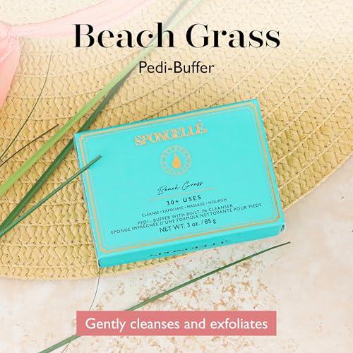 spongell pedi-buffer - cleanse exfoliate amp polish feet - beach grass