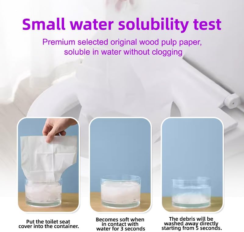 Flushable Toilet Seat Covers - 1000 Pcs, 4 Packs of 250 | Disposable, 14x16.5" Half-Fold | For Airplane, Camping, Public Restrooms | Adult & Kids Potty Training