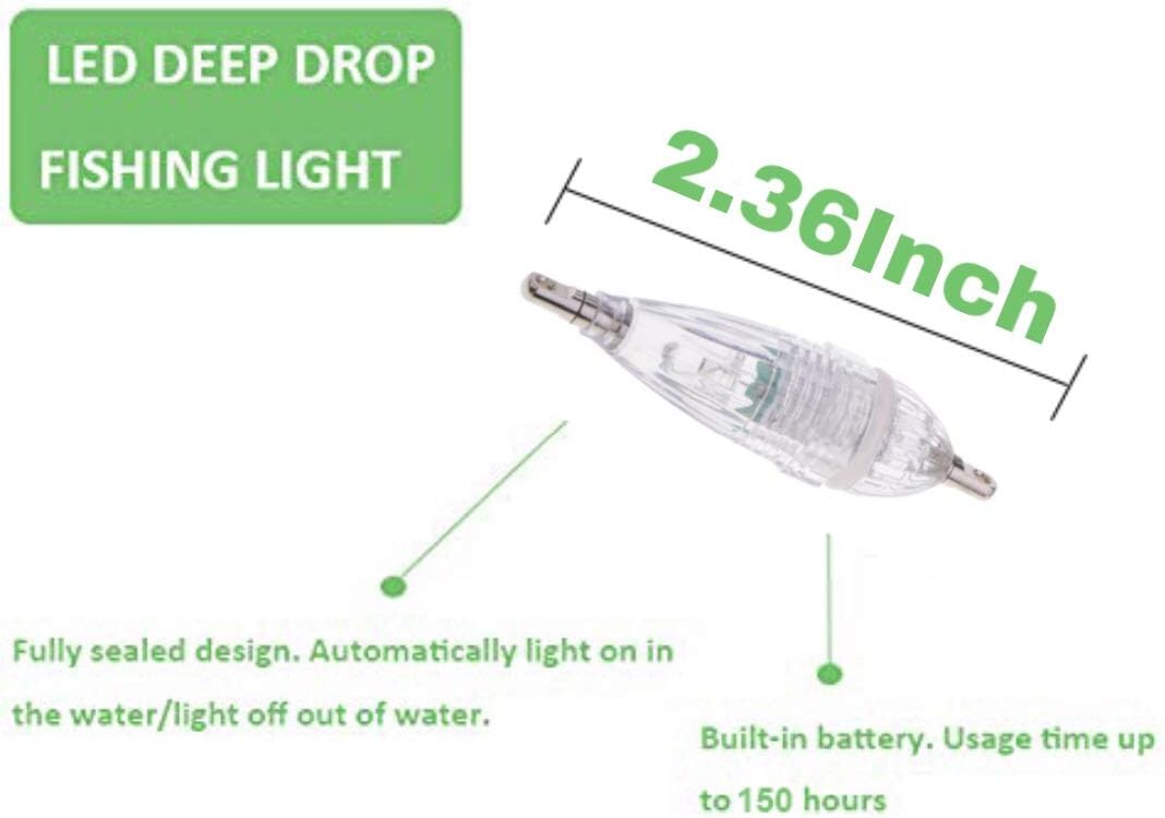 LED 4PACK Deep Drop Underwater Fishing Flashing Light Bait Lure Squid, 500hrs Lifespan, 600M Deep